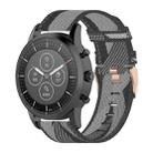 22mm Stripe Weave Nylon Wrist Strap Watch Band for Fossil Hybrid Smartwatch HR, Male Gen 4 Explorist HR & Sport (Grey) - 1