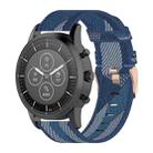 22mm Stripe Weave Nylon Wrist Strap Watch Band for Fossil Hybrid Smartwatch HR, Male Gen 4 Explorist HR & Sport (Blue) - 1