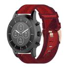 22mm Stripe Weave Nylon Wrist Strap Watch Band for Fossil Hybrid Smartwatch HR, Male Gen 4 Explorist HR & Sport (Red) - 1