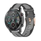 22mm Stripe Weave Nylon Wrist Strap Watch Band for Huawei GT / GT2 46mm, Honor Magic Watch 2 46mm / Magic(Grey) - 1