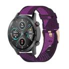 22mm Stripe Weave Nylon Wrist Strap Watch Band for Huawei GT / GT2 46mm, Honor Magic Watch 2 46mm / Magic(Purple) - 1