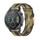 22mm Stripe Weave Nylon Wrist Strap Watch Band for Huawei GT / GT2 46mm, Honor Magic Watch 2 46mm / Magic(Yellow) - 1
