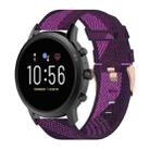 22mm Stripe Weave Nylon Wrist Strap Watch Band for Fossil Gen 5 Carlyle, Gen 5 Julianna, Gen 5 Garrett, Gen 5 Carlyle HR (Purple) - 1