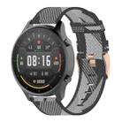 22mm Stripe Weave Nylon Wrist Strap Watch Band for Xiaomi Mi Watch Color, Garmin Vivoactive 4(Grey) - 1