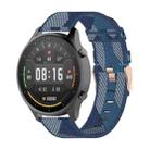 22mm Stripe Weave Nylon Wrist Strap Watch Band for Xiaomi Mi Watch Color, Garmin Vivoactive 4(Blue) - 1