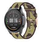 22mm Stripe Weave Nylon Wrist Strap Watch Band for Xiaomi Mi Watch Color, Garmin Vivoactive 4(Yellow) - 1