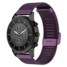 22mm Metal Mesh Wrist Strap Watch Band for Fossil Hybrid Smartwatch HR, Male Gen 4 Explorist HR, Male Sport (Dark Purple) - 1