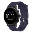 22mm Texture Silicone Wrist Strap Watch Band for Fossil Gen 5 Carlyle, Gen 5 Julianna, Gen 5 Garrett, Gen 5 Carlyle HR (Dark Blue) - 1