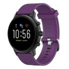 22mm Texture Silicone Wrist Strap Watch Band for Fossil Gen 5 Carlyle, Gen 5 Julianna, Gen 5 Garrett, Gen 5 Carlyle HR (Dark Purple) - 1