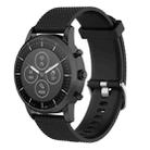 22mm Texture Silicone Wrist Strap Watch Band for Fossil Hybrid Smartwatch HR, Male Gen 4 Explorist HR, Male Sport (Black) - 1