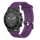 22mm Texture Silicone Wrist Strap Watch Band for Fossil Hybrid Smartwatch HR, Male Gen 4 Explorist HR, Male Sport (Dark Purple) - 1