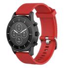 22mm Texture Silicone Wrist Strap Watch Band for Fossil Hybrid Smartwatch HR, Male Gen 4 Explorist HR, Male Sport (Red) - 1