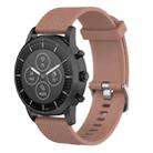 22mm Texture Silicone Wrist Strap Watch Band for Fossil Hybrid Smartwatch HR, Male Gen 4 Explorist HR, Male Sport (Brown) - 1