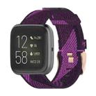 23mm Stripe Weave Nylon Wrist Strap Watch Band for Fitbit Versa 2, Fitbit Versa, Fitbit Versa Lite, Fitbit Blaze(Purple) - 1