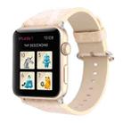 For Apple Watch Series 3 & 2 & 1 38mm Fashion Marble Vein Texture Wrist Watch Leather Band (Gold) - 1