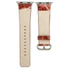 For Apple Watch Series 3 & 2 & 1 38mm Fashion Marble Vein Texture Wrist Watch Leather Band (Red) - 3