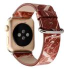For Apple Watch Series 3 & 2 & 1 38mm Fashion Marble Vein Texture Wrist Watch Leather Band (Red) - 4