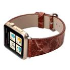 For Apple Watch Series 3 & 2 & 1 38mm Fashion Marble Vein Texture Wrist Watch Leather Band (Red) - 6