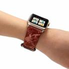 For Apple Watch Series 3 & 2 & 1 38mm Fashion Marble Vein Texture Wrist Watch Leather Band (Red) - 7