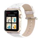 For Apple Watch Series 3 & 2 & 1 38mm Fashion Marble Vein Texture Wrist Watch Leather Band (White) - 1