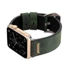 For Apple Watch Series 3 & 2 & 1 38mm Retro XX Line Pattern Genuine Leather Wrist Watch Band(Green) - 6