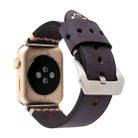 For Apple Watch Series 8&7 41mm / SE 2&6&SE&5&4 40mm / 3&2&1 38mm Thick Sutures Retro Genuine Leather Wrist Watch Band(Blue) - 4