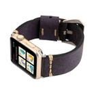 For Apple Watch Series 8&7 41mm / SE 2&6&SE&5&4 40mm / 3&2&1 38mm Thick Sutures Retro Genuine Leather Wrist Watch Band(Blue) - 5