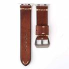 For Apple Watch Series 8&7 41mm / SE 2&6&SE&5&4 40mm / 3&2&1 38mm Thick Sutures Retro Genuine Leather Wrist Watch Band(Brown) - 3