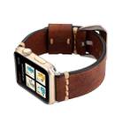 For Apple Watch Series 8&7 41mm / SE 2&6&SE&5&4 40mm / 3&2&1 38mm Thick Sutures Retro Genuine Leather Wrist Watch Band(Brown) - 5