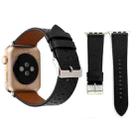 For Apple Watch Series 3 & 2 & 1 42mm Small Cave Genuine Leather Wrist Watch Band(Black) - 1