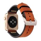 For Apple Watch Ultra 49mm / Series 8&7 45mm / SE 2&6&SE&5&4 44mm / 3&2&1 42mm Retro XX Line Pattern Genuine Leather Wrist Watch Band(Coffee) - 4