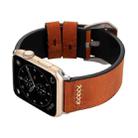 For Apple Watch Ultra 49mm / Series 8&7 45mm / SE 2&6&SE&5&4 44mm / 3&2&1 42mm Retro XX Line Pattern Genuine Leather Wrist Watch Band(Coffee) - 6