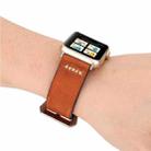 For Apple Watch Ultra 49mm / Series 8&7 45mm / SE 2&6&SE&5&4 44mm / 3&2&1 42mm Retro XX Line Pattern Genuine Leather Wrist Watch Band(Coffee) - 7