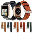 For Apple Watch Ultra 49mm / Series 8&7 45mm / SE 2&6&SE&5&4 44mm / 3&2&1 42mm Retro XX Line Pattern Genuine Leather Wrist Watch Band(Coffee) - 8