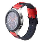 For Galaxy Watch 22mm Smart Watch Universal Silicone Skin + Carbon Fiber Texture Watch Band(Red) - 1