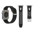 For Apple Watch Series 3 & 2 & 1 38mm Fashion Smiling Face Pattern Silicone Watch Band (Black+Gray) - 1