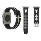 For Apple Watch Series 3 & 2 & 1 38mm Fashion Smiling Face Pattern Silicone Watch Band (Black+White) - 1