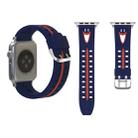 For Apple Watch Series 3 & 2 & 1 38mm Fashion Smiling Face Pattern Silicone Watch Band (Blue+Red) - 1