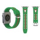 For Apple Watch Series 3 & 2 & 1 38mm Fashion Smiling Face Pattern Silicone Watch Band(Green) - 1