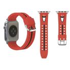 For Apple Watch Series 3 & 2 & 1 38mm Fashion Smiling Face Pattern Silicone Watch Band(Red) - 1
