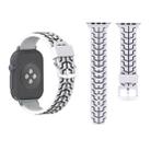 For Apple Watch Series 3 & 2 & 1 38mm Fashion Fishbone Pattern Silicone Watch Band(White) - 1