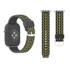 For Apple Watch Series 3 & 2 & 1 38mm Fashion Fishbone Pattern Silicone Watch Band (Black+Yellow) - 1