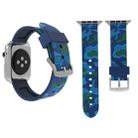 For Apple Watch Series 3 & 2 & 1 38mm Fashion Camouflage Pattern Silicone Watch Band(Blue) - 1