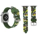 For Apple Watch Series 3 & 2 & 1 38mm Fashion Camouflage Pattern Silicone Watch Band(Green) - 1
