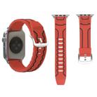 For Apple Watch Series 3 & 2 & 1 38mm Fashion Electrocardiogram Pattern Silicone Watch Band(Red) - 1