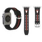 For Apple Watch Series 3 & 2 & 1 42mm Fashion Smiling Face Pattern Silicone Watch Band (Black+Red) - 1