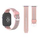 For Apple Watch Series 3 & 2 & 1 42mm Fashion Fishbone Pattern Silicone Watch Band(Pink) - 1