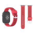 For Apple Watch Series 3 & 2 & 1 42mm Fashion Fishbone Pattern Silicone Watch Band(Red) - 1