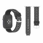 For Apple Watch Series 3 & 2 & 1 42mm Fashion Fishbone Pattern Silicone Watch Band (Black+White) - 1