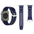 For Apple Watch Series 3 & 2 & 1 42mm Fashion Electrocardiogram Pattern Silicone Watch Band(Navy Blue) - 1